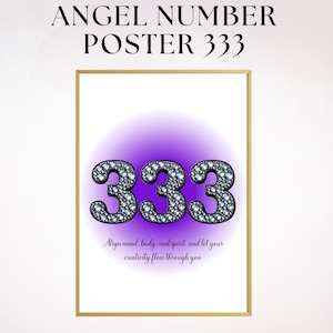 Angel Number 333 Printable Wall Art for Spiritual Alignment, Printable 333 Numerology Poster, 333 Manifestation Wall Art, Gift Spiritual Art