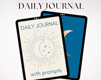 Mental Health and Daily Prompts Printable Journal Bundle, Self-Reflection and Anxiety Gift Digital Download