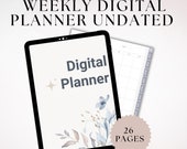 Undated Digital Planner, Hyperlinked Monthly Calendar with Notes PDF Download, Yearly and Monthly Planning