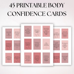 Tarjetas de afirmación imprimibles de confianza corporal, afirmaciones digitales de amor propio, afirmaciones de positividad corporal imprimibles, regalo digital de amor propio