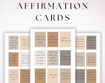 45 Affirmationskarten, Achtsamkeit und psychisches Wohlbefinden Affirmationen zum Ausdrucken, Selbstfürsorge & Positivität Digitaler Download