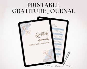 Digital Gratitude journal printable Mental Health journal Digital Mindfulness journal Goodnotes Digital Download Undated Gratitude Journal