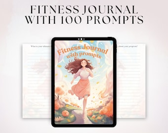 Motivational Weight loss and Fitness journal with prompts, Printable Weight loss prompts diary, Printable Fitness journaling prompts gift