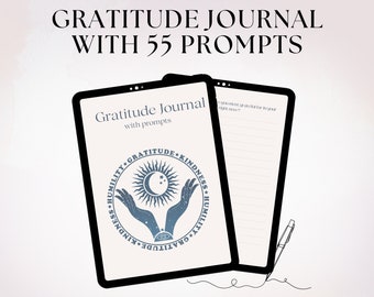 Gratitude Journal Prompts Printable, Mindfulness Journal Digital Download, Daily Self Reflection Practice