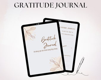 Druckbares Dankbarkeits-Journal Digitales 5-Minuten-Journal Druckbares Achtsamkeits-Journal Digitaler Download Dankbarkeits-Journal pdf für Goodnotes