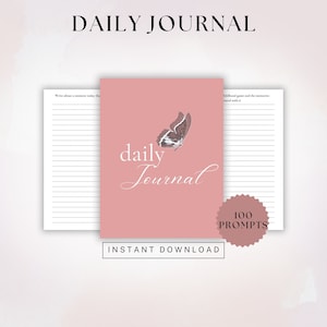 Printable Daily Journal with prompts, Digital prompts Diary, Journaling prompts, Self Awareness Journal Goodnotes, Digital Mindfulness Gift