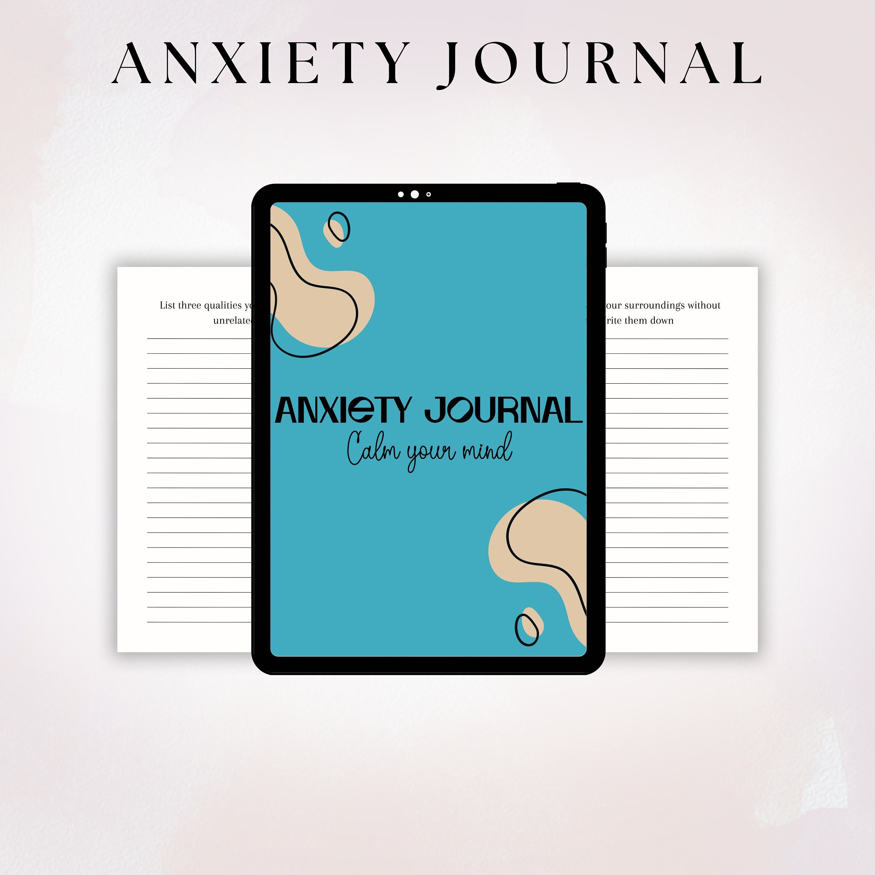 50 Prompts Printable Anxiety Journal Digital Mental Health Journal ...