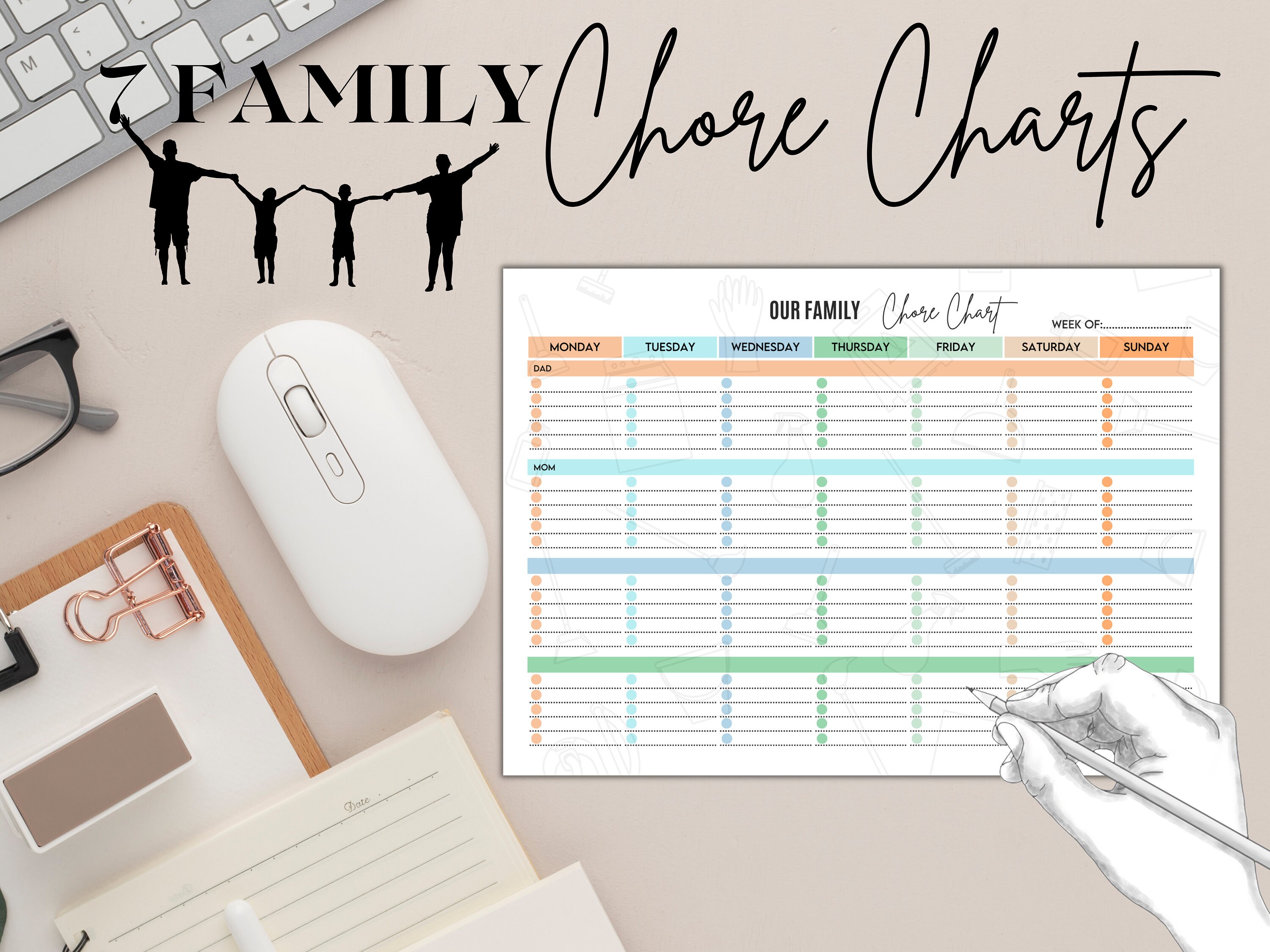 Family Cleaning Checklist Printable Cleaning Schedule Editable - Etsy