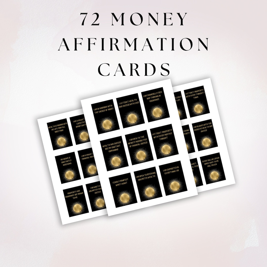 Money Manifestation Cards Printable Money Affirmation Cards Digital ...