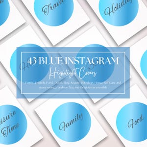 Trendy Icon Design for IG Story Highlights, Blue IG Highlight Covers, Unique Instagram Highlight Icons, Glowy Blue IG Covers for Instagram