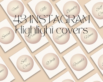 43 Premium Instagram Branding Highlight Icon Beige Insta Highlight Unique Instagram Story Highlight Cover Pack IG Unique Story Cover Design