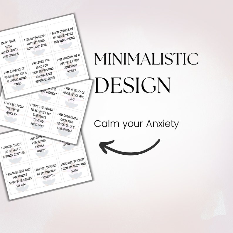 Anxiety Affirmations Printable, Mental Health Flashcards Digital ...
