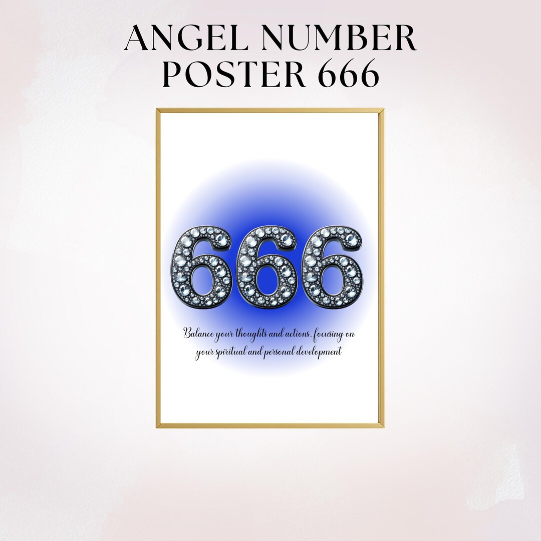 666 Spiritual Alignment Poster Printable, Angel Number Gift, Numerology ...
