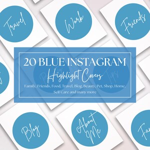 Portadas azules para historias destacadas de Instagram, diseño de íconos para historias destacadas, íconos de historias de Instagram, marca simple y moderna para redes sociales