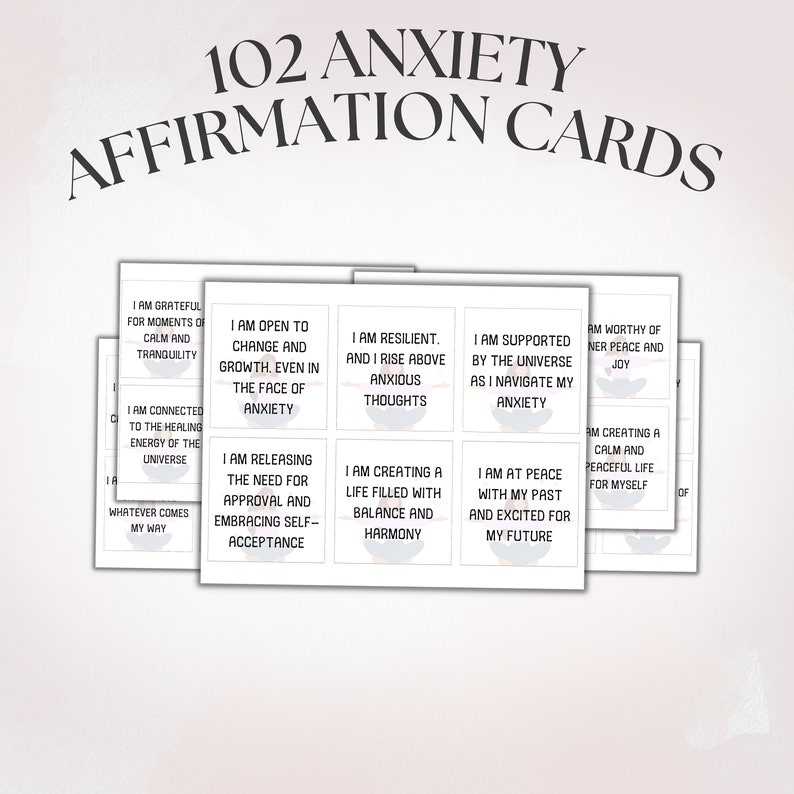 Anxiety Affirmations Printable, Mental Health Flashcards Digital ...