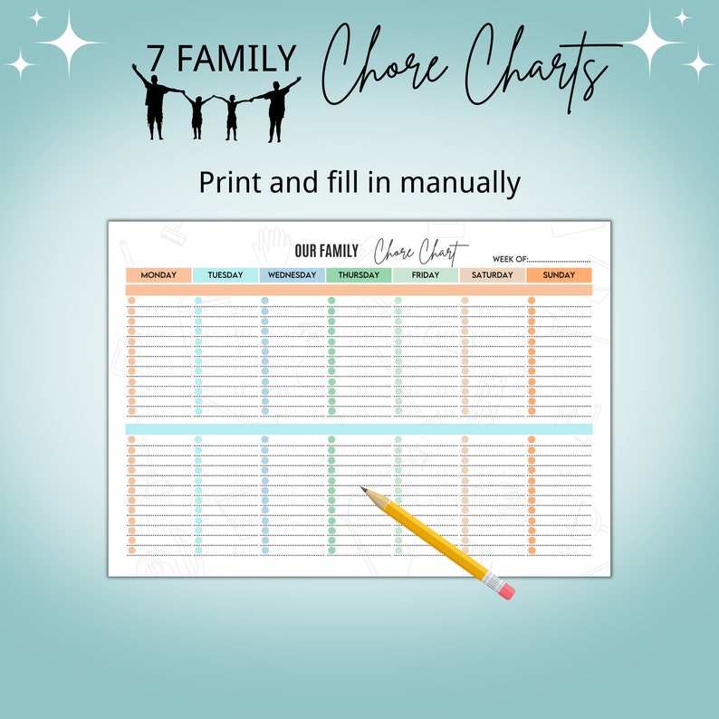 Family Cleaning Checklist Printable Cleaning Schedule Editable Cleaning ...