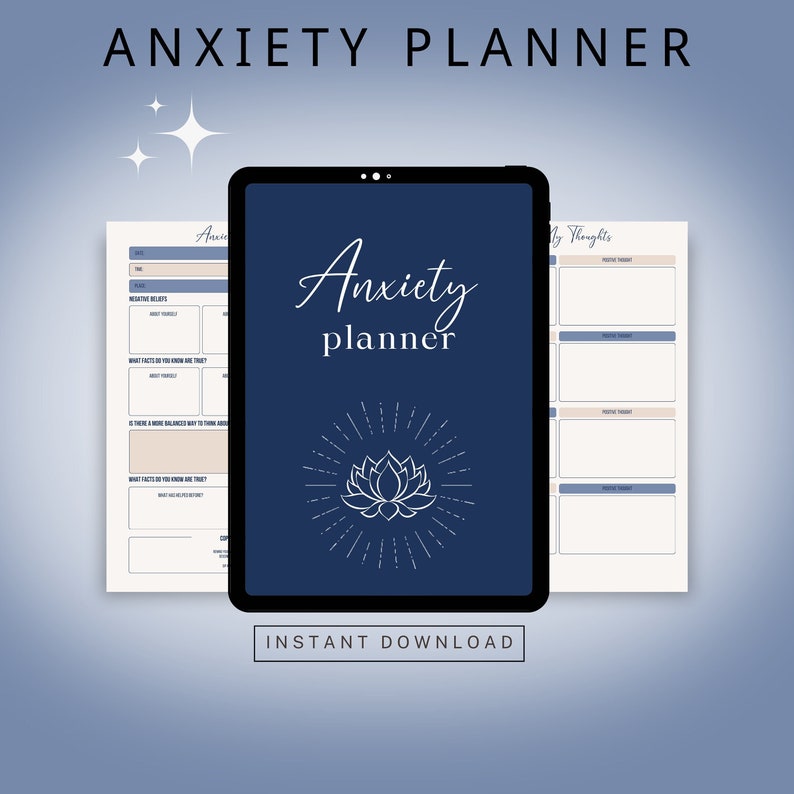 Printable Anxiety Planner Digital Mental Health Planner Printable Printable Anxiety Planner Digital Mental Health Planner Printable