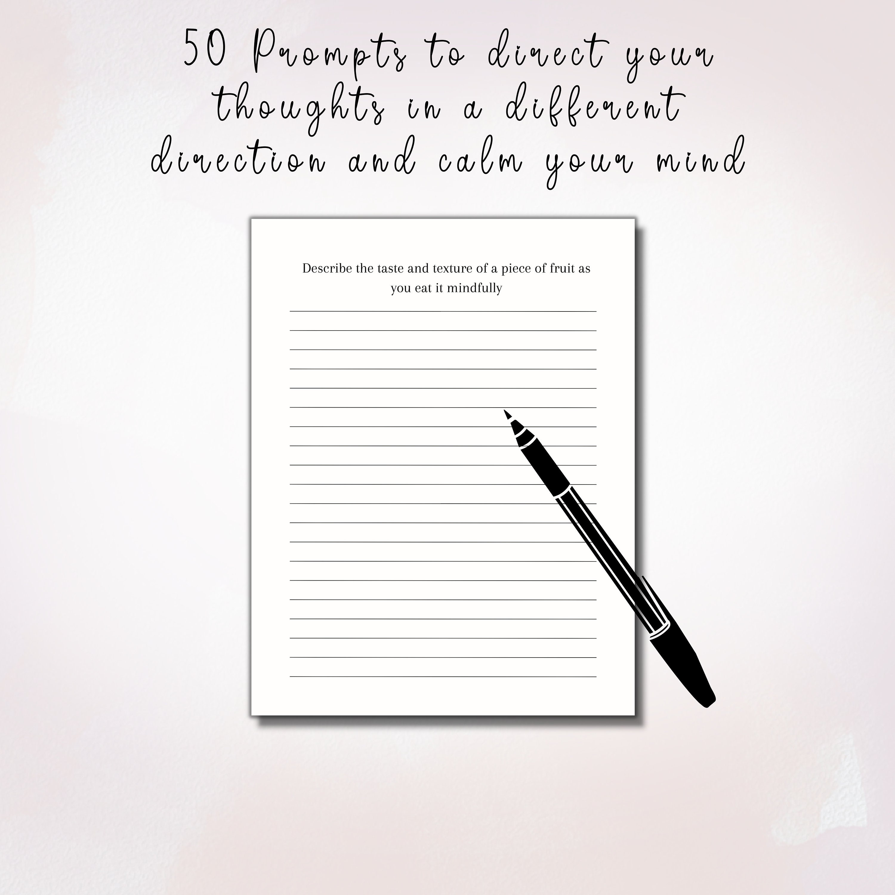 50 Prompts Printable Anxiety Journal Digital Mental Health Journal ...