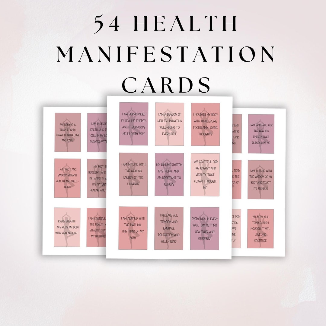 Inspiring Health Affirmation Cards, Mindfulness and Well-being ...