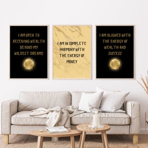 Money Manifestation Printable Poster, Money Affirmation Digital Wall art, Wealth Manifestation Wall decor Printable, Money Attraction Art