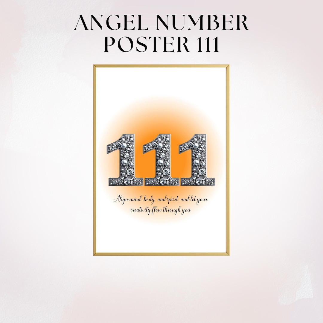 111 Angel Number Printable Poster, Manifestation Wall Art Digital ...
