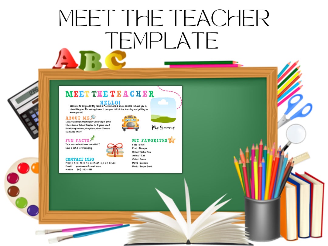 Meet the Teacher Template Digital Download Teacher Resource Poster Meet ...