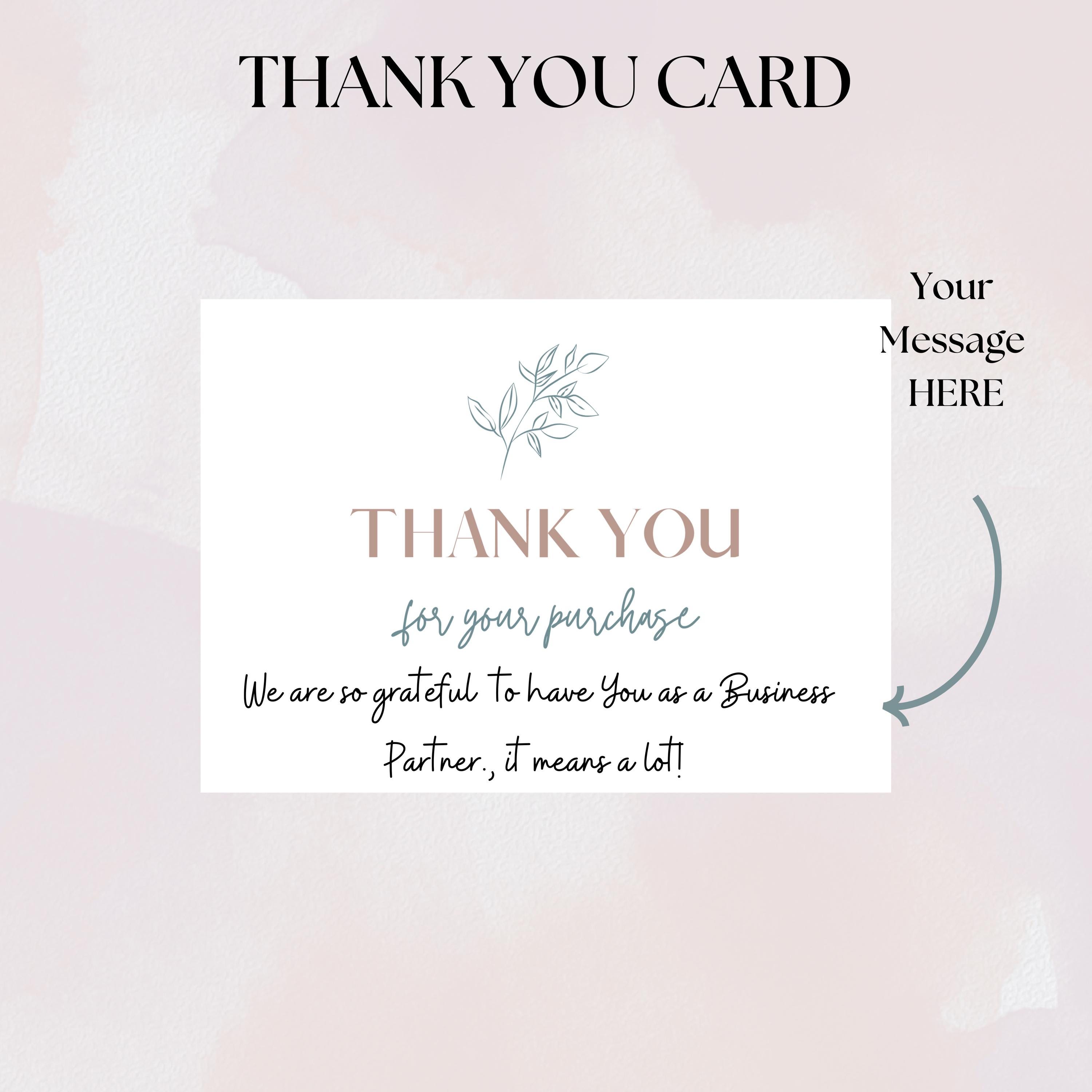 Printable Small Business Thank You for Your Purchase Card, Buyers  display picture 1