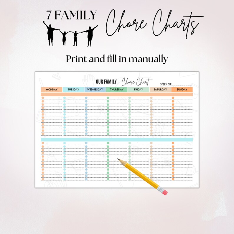 Family Cleaning Checklist Printable Cleaning Schedule Editable Cleaning ...