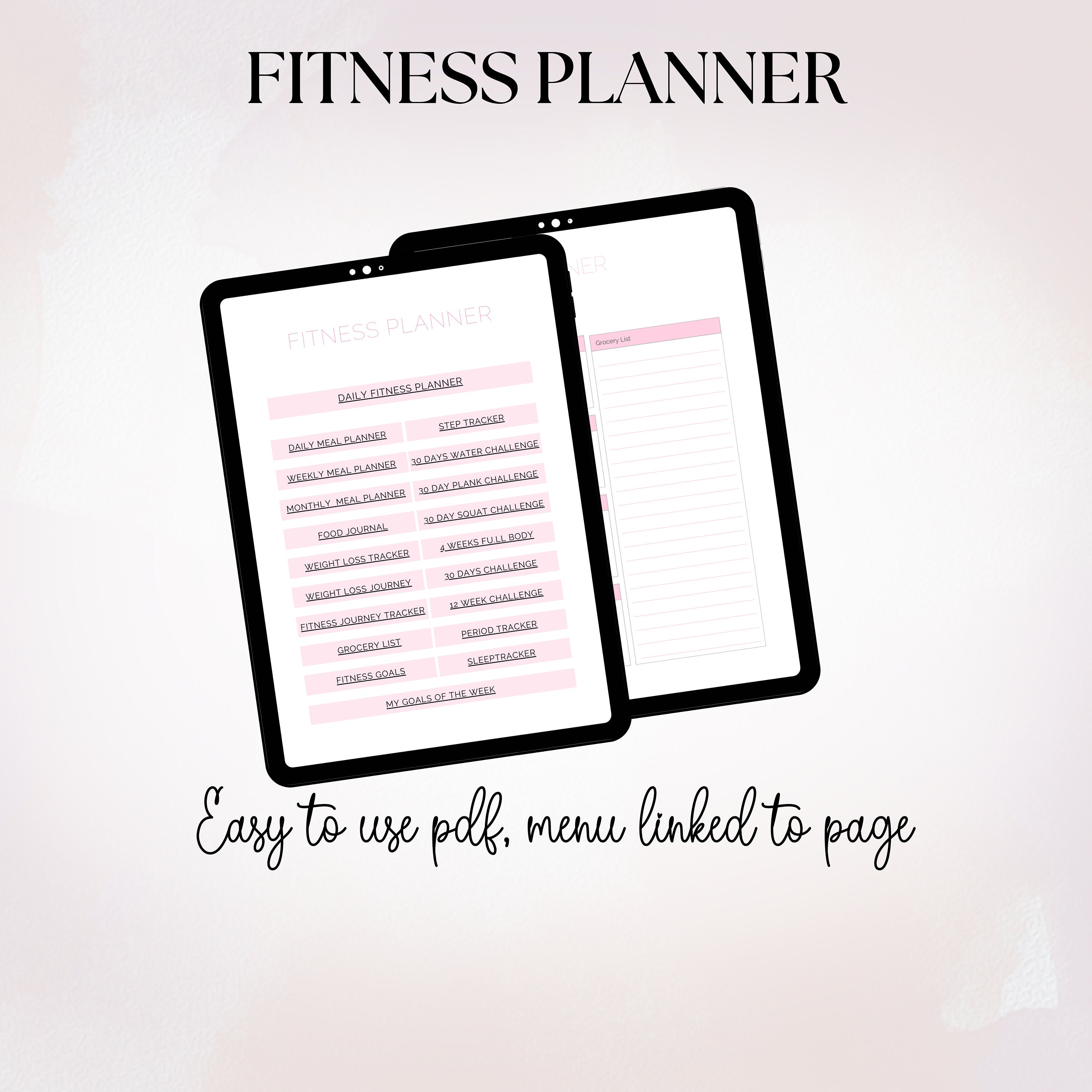 Printable Fitness Planner, Workout Tracker Digital Download, Weight ...