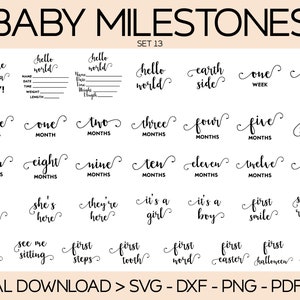 Rondas de hitos del bebé svg / anuncio del bebé svg / hola mundo svg / estadísticas de nacimiento svg / disco del bebé svg / signo del recién nacido svg / bebé svg