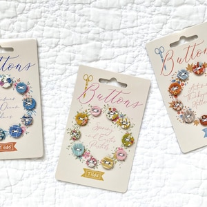Tilda Fabric Covered Buttons from Tilda&#39;s Creating Memories in Summer, Spring and Autumn Colorways / Tilda by Tone Finnanger / Tilda Fabrics