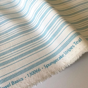 Spongecake Stripe in Teal / Tea Towel Basics / Tilda / Tilda Fabrics / 1/2 Yard and 1 Yard Increments