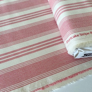 Shortcake Stripe in Red / Tea Towel Basics / Tilda / Tilda Fabrics / 1/2 Yard and 1 Yard Increments
