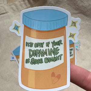 Store Gekauft Dopamin ADHD Aufkleber, Take Your Meds Aufkleber, Mental Gesundheit Aufkleber, Neurodivergenter Aufkleber (Glitter)