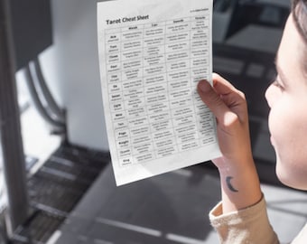 Tarot Cheat Sheet (2 pages, 8.5x11 PDF) by the Cajun Conjuror
