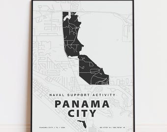 NAS Panama City map print