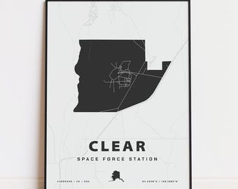 Clear Space Force Station map print