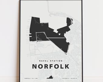 Naval Station Norfolk map print