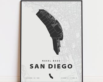 Naval Base San Diego map print