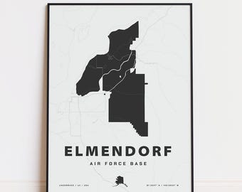 Elmendorf Air Force Base map print