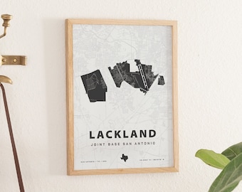 Lackland Air Force Base map print