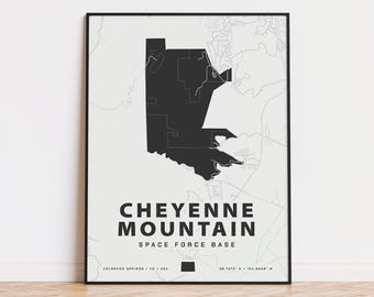 Cheyenne Mountain Space Force Base map print
