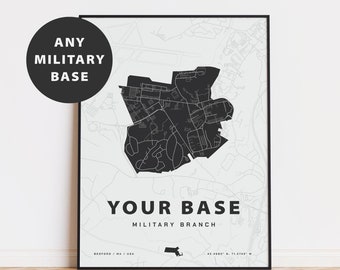 Custom Military Base map print - Choose your base