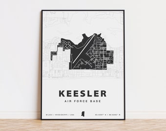 Keesler Air Force Base map print