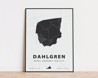 Dahlgren Naval Support Facility map print