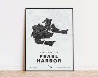 Naval Station Pearl Harbor map print