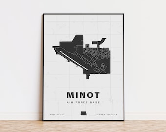 Minot Air Force Base map print