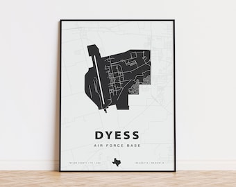 Dyess Air Force Base map print