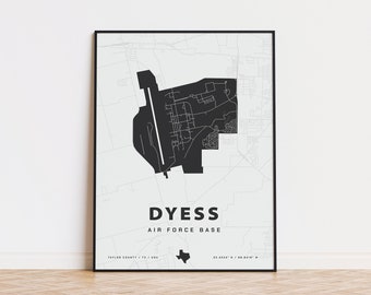 Dyess Air Force Base map print