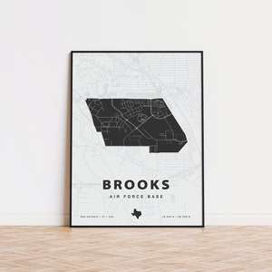 Brooks Air Force Base map print
